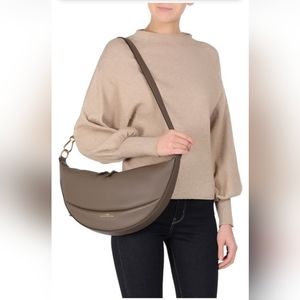 Marc Jacobs Brown Gray Eclipse shoulder sling tote bag with Gold accents